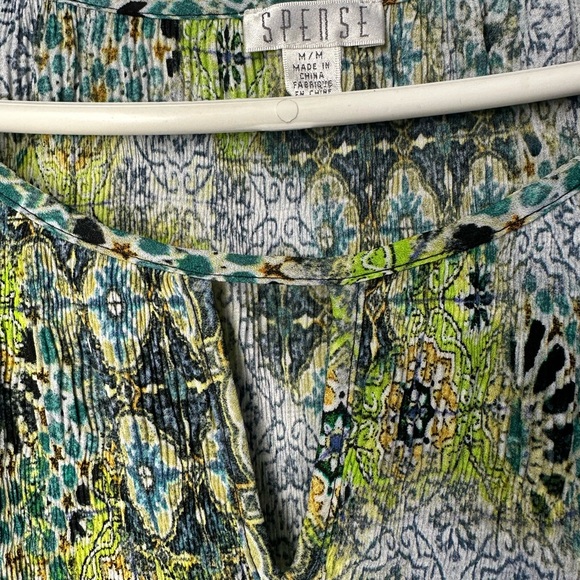 Spense Green and Blue Patterned Blouse - Picture 5 of 5